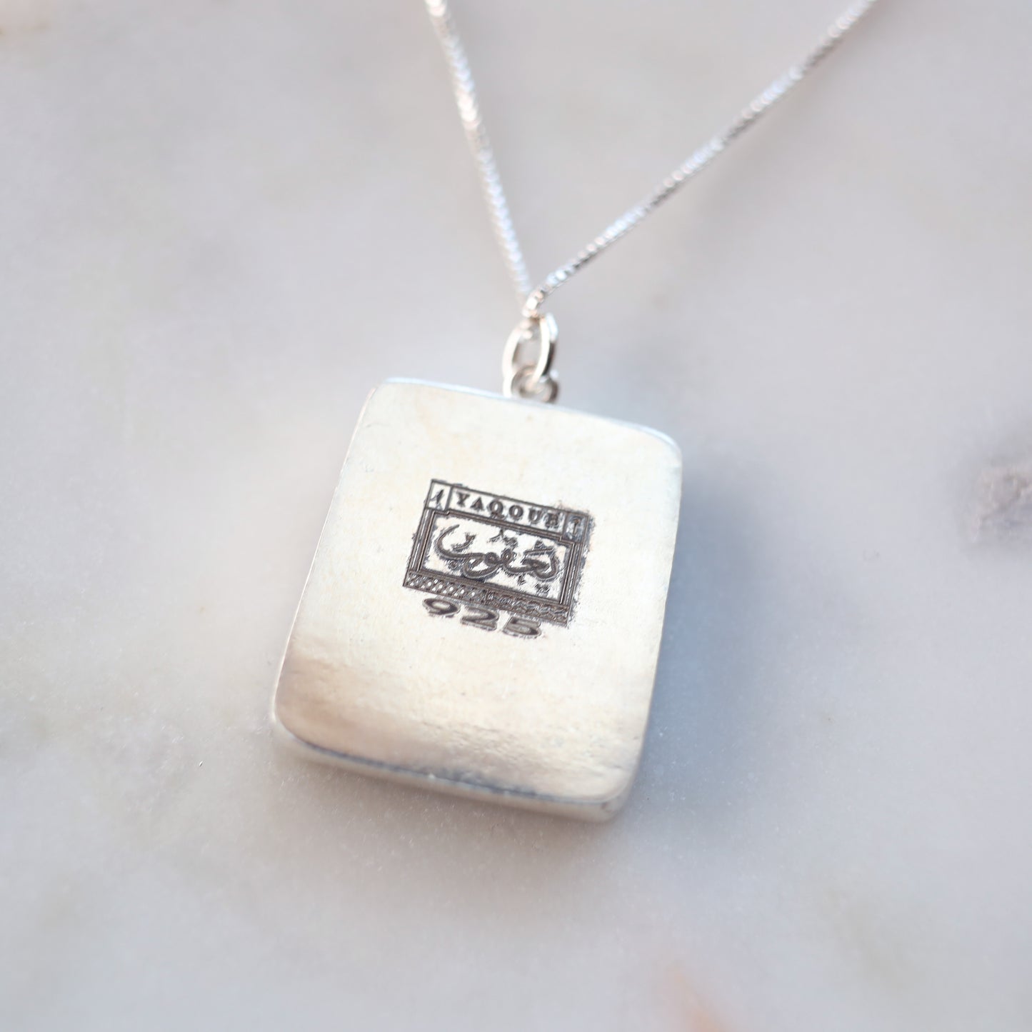 Grey Palestine Stamp Pendant - Silver
