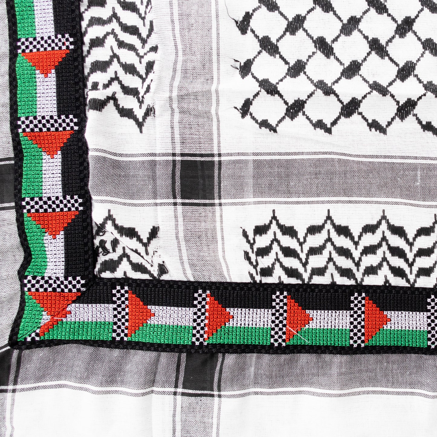 Palestinian Flag Embroidered Kuffiyeh