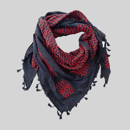 Black and Red Palestinian Kuffiyeh