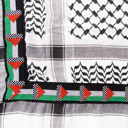Palestinian Flag Embroidered Kuffiyeh