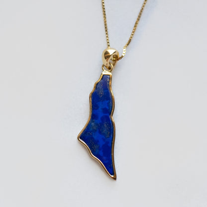 Palestine Map Lapis Stone Pendant