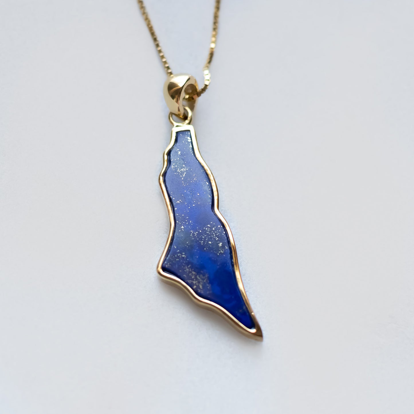 Palestine Map Lapis Stone Pendant