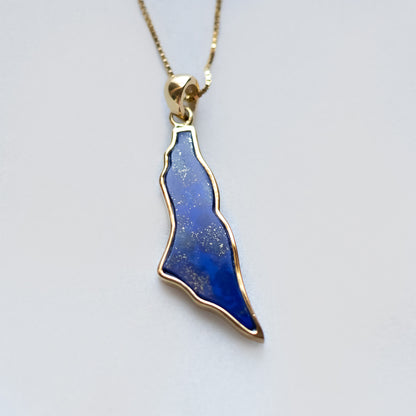 Palestine Map Lapis Stone Pendant